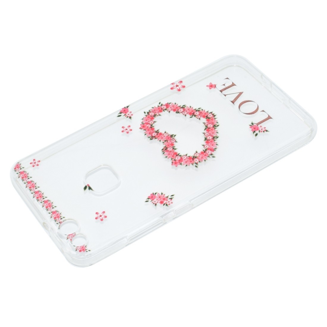 Huawei P10 Lite Θήκη Σιλικόνης Καρδούλα Με Λουλούδια Silicone Case