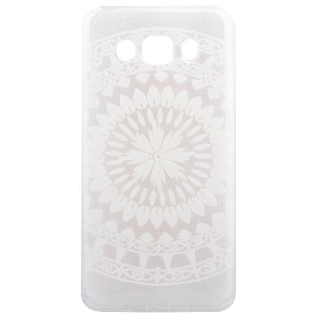 Samsung Galaxy J7 2016 Θήκη Σιλικόνης Λευκό Λουλούδι Silicone Case White Sunflower