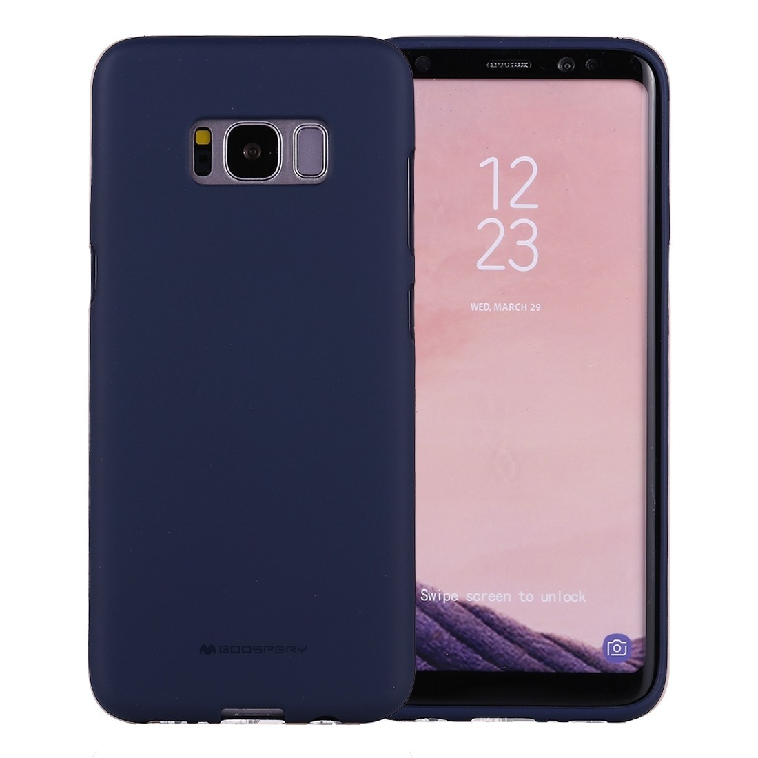Samsung Galaxy S8+ Plus Goospery Soft Feeling Θήκη Σιλικόνης Σκούρο Μπλε Silicone Case Midnight Blue