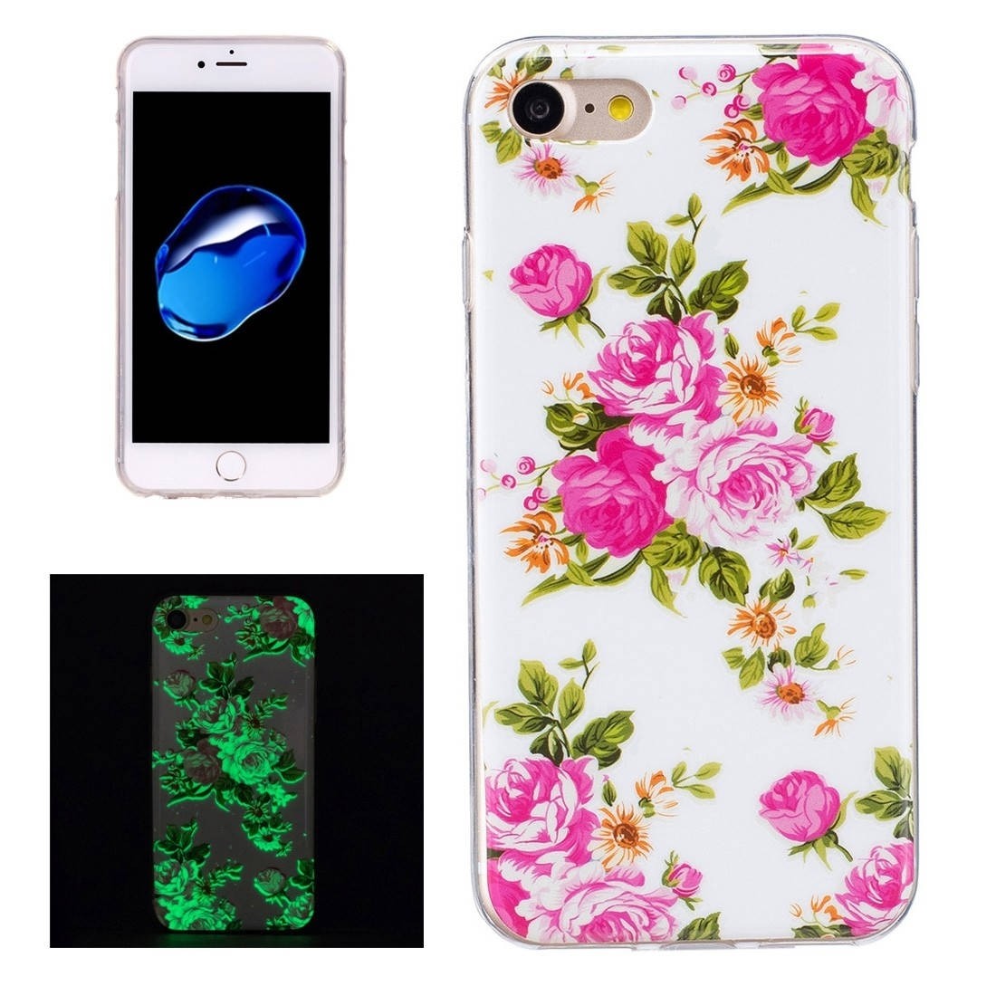 iPhone SE 2022 / SE 2020 / 8 / 7 Θήκη Σιλικόνης Ροζ Τριαντάφυλλα Silicone Case
