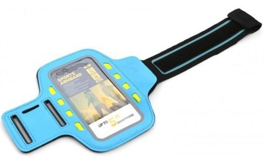 Armband Case Έως 5,0'' Colorful Sport Με Φωτισμό Led Μπλε Armband Case with LED Lighting