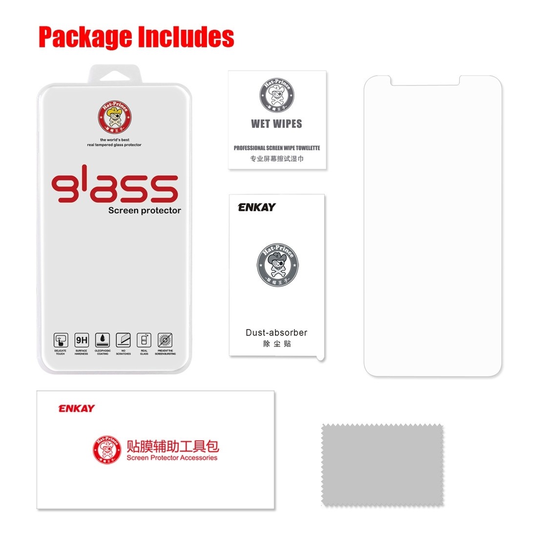 Huawei P Smart ENKAY Hat-Prince 0.26mm 9H Hardness 2.5D Curved Edge Προστατευτικό Τζαμάκι Tempered Glass