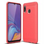 Forcell Samsung Galaxy A40 Brushed Carbon Θήκη Σιλικόνης - Red