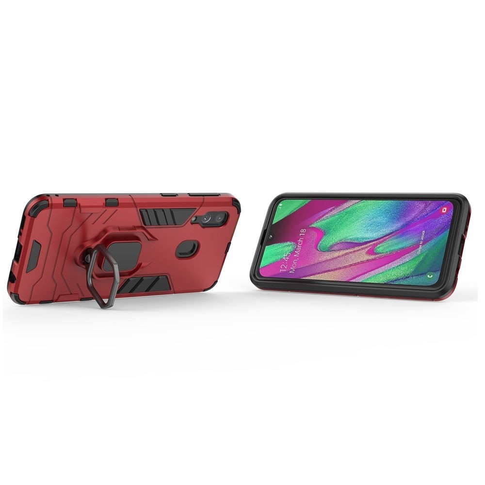 Samsung Galaxy A40 Θήκη Με Σταντ TPU Shockproof with Magnetic Ring Holder Red