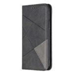 Θήκη iPhone 11 Pro Βιβλίο Μαύρο Rhombus Texture Horizontal Flip Magnetic Leather Case Black