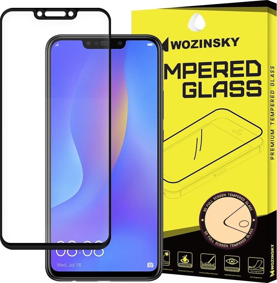 Huawei P Smart Plus Wozinsky Full Glue Full Face Tempered Glass Black