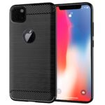 Θήκη iPhone 11 Pro Max Σιλικόνης Μαύρη Brushed Carbon Silicone Case Black