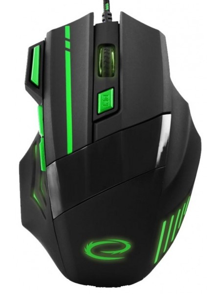 Esperanza Wolf Gaming Ποντίκι Ενσύρματο Μαύρο / Πράσινο 7 Keys 2400dpi EGM201G