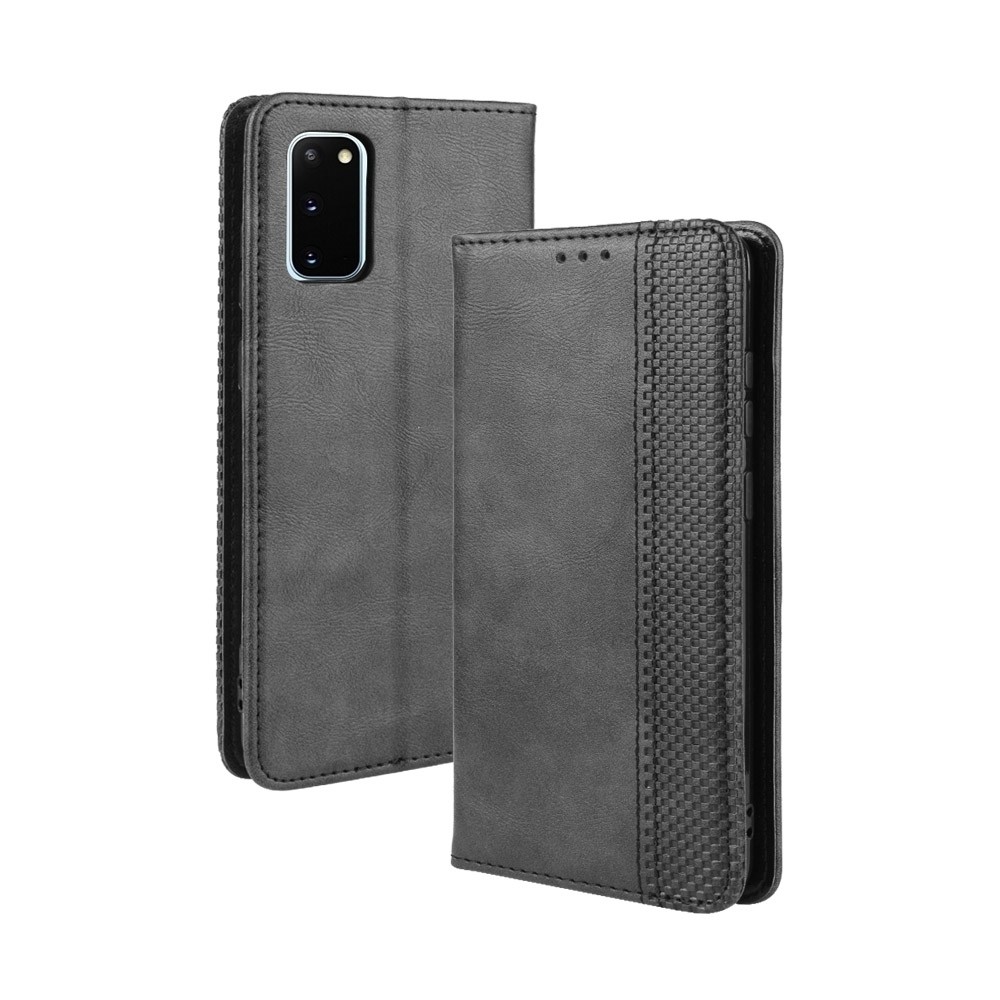 Θήκη Samsung Galaxy S20 Βιβλίο Μαύρο Magnetic Buckle Retro Crazy Horse Texture Horizontal Flip Case Black