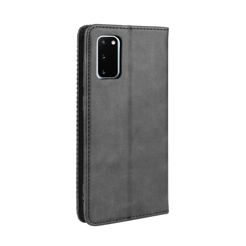 Θήκη Samsung Galaxy S20 Βιβλίο Μαύρο Magnetic Buckle Retro Crazy Horse Texture Horizontal Flip Case Black