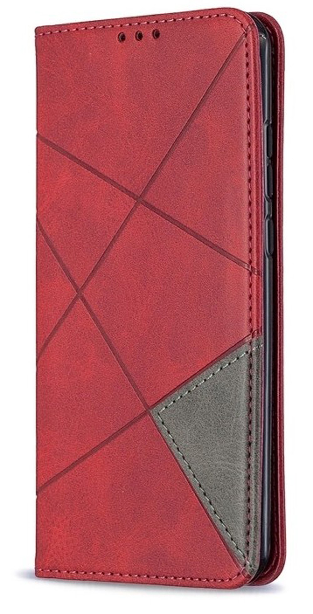 Tel1 Huawei P Smart 2020 Rhombus Texture Θήκη Βιβλίο - Red
