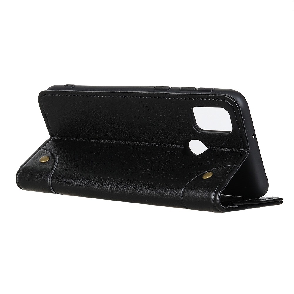 Θήκη Samsung Galaxy M31 Βιβλίο Μαύρο Copper Buckle Nappa Texture Horizontal Flip Case with Holder & Card Slots & Wallet Black