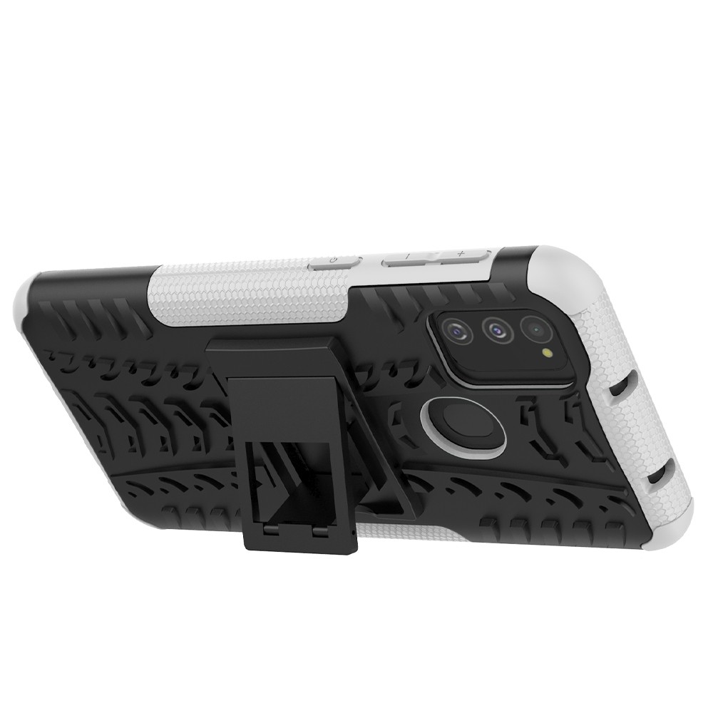 Θήκη Samsung Galaxy M31 / M21 Λευκή Tire Texture Shockproof TPU+PC Protective Case with Holder White