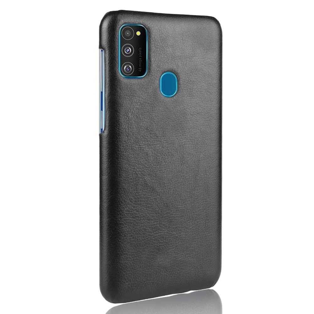 Σκληρή Θήκη Samsung Galaxy M21 Μαύρη Shockproof Litchi Texture PC + PU Case Black