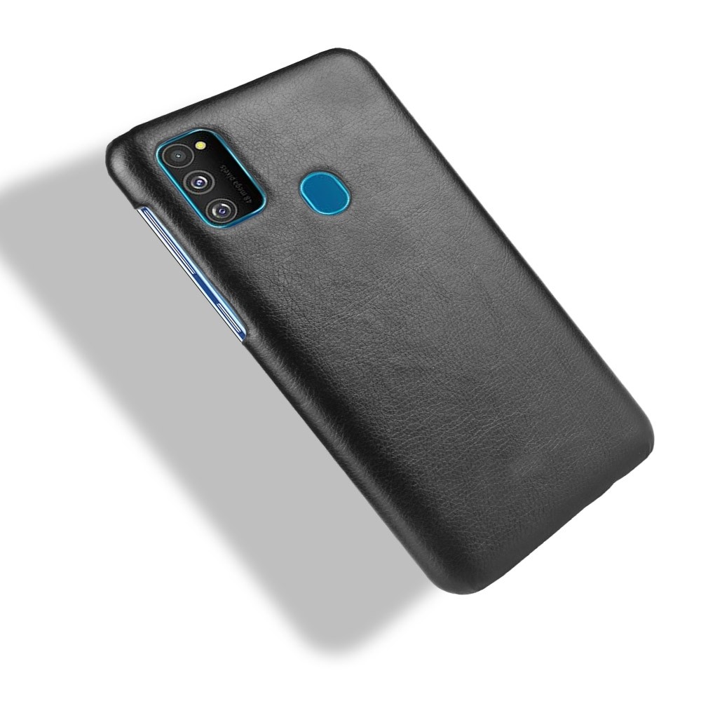 Σκληρή Θήκη Samsung Galaxy M21 Μαύρη Shockproof Litchi Texture PC + PU Case Black