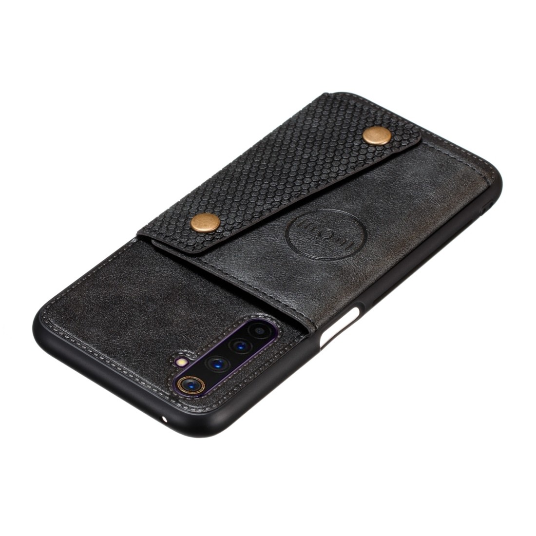 Θήκη Realme 6 Pro Μαύρη PU + TPU Shockproof Magnetic Protective Case with Card Slots Black