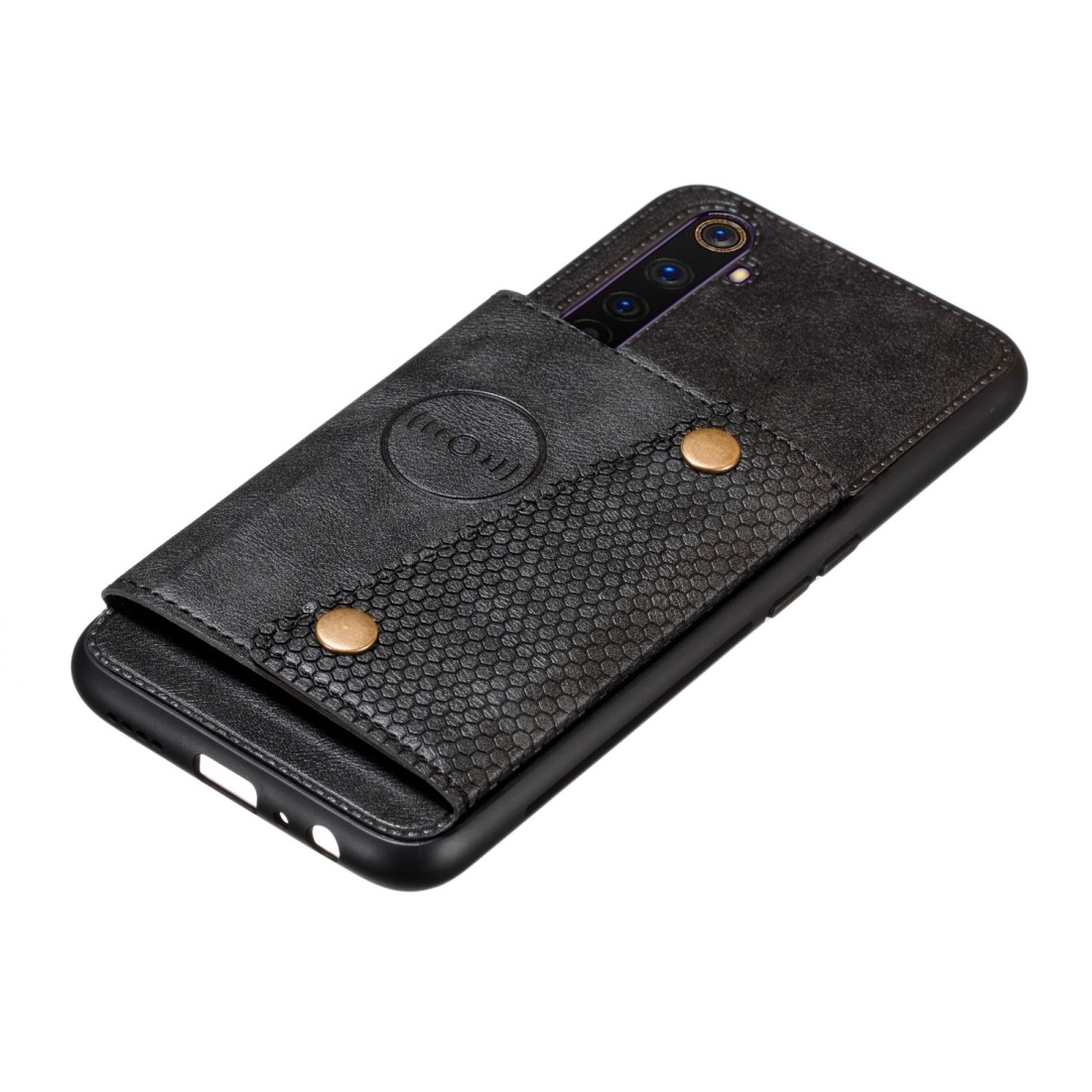 Θήκη Realme 6 Pro Μαύρη PU + TPU Shockproof Magnetic Protective Case with Card Slots Black