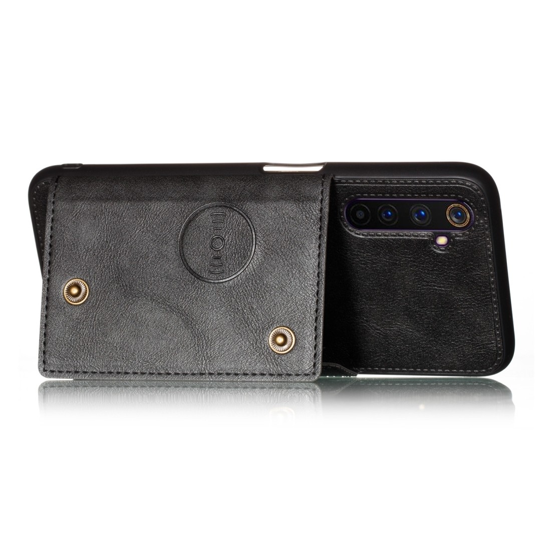 Θήκη Realme 6 Pro Μαύρη PU + TPU Shockproof Magnetic Protective Case with Card Slots Black