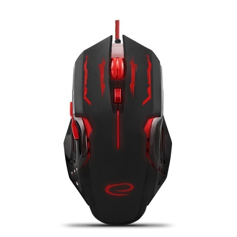Esperanza Ενσύρματο Οπτικό Ποντίκι 6D Gaming USB MX403 Apache EGM403R Black - Red (5901299925485)