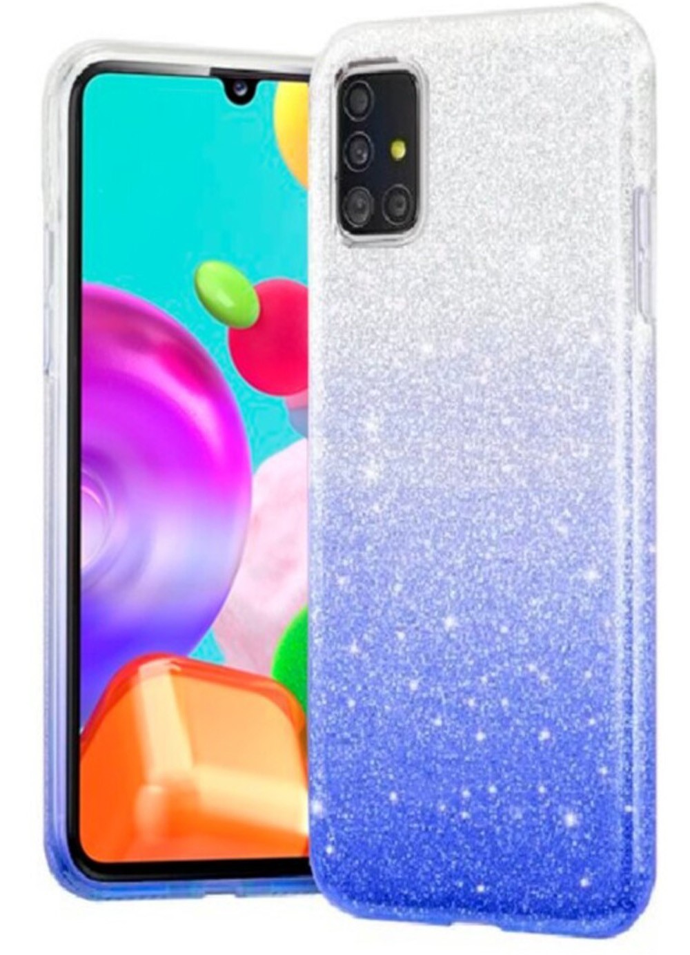 Forcell Samsung Galaxy A41 Bling Θήκη Σιλικόνης - Blue