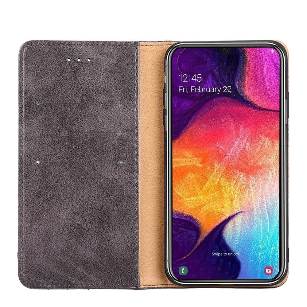 Θήκη Samsung Galaxy A51 4G Βιβλίο Γκρι Non-Magnetic Retro Texture Horizontal Flip Case with Holder & Card Slots & Wallet Gray