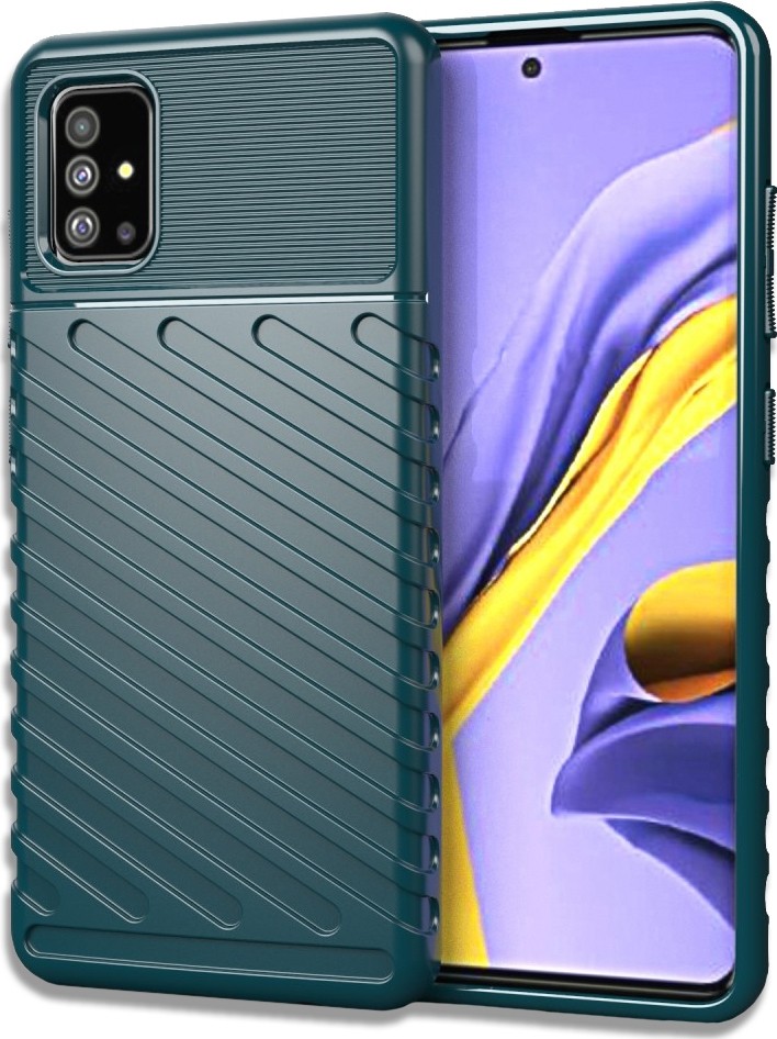 Θήκη Samsung Galaxy A51 4G Σιλικόνης Πράσινη Thunderbolt Shockproof TPU Soft Case Green