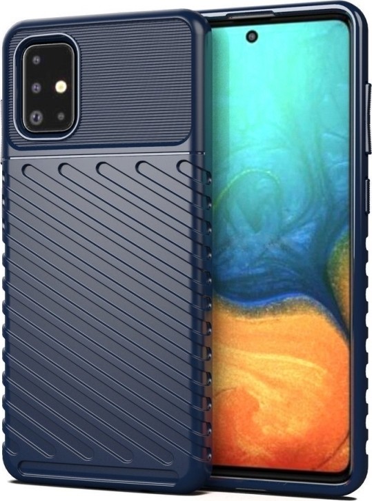 Θήκη Samsung Galaxy A51 4G Σιλικόνης Μπλε Thunderbolt Shockproof TPU Soft Case Blue