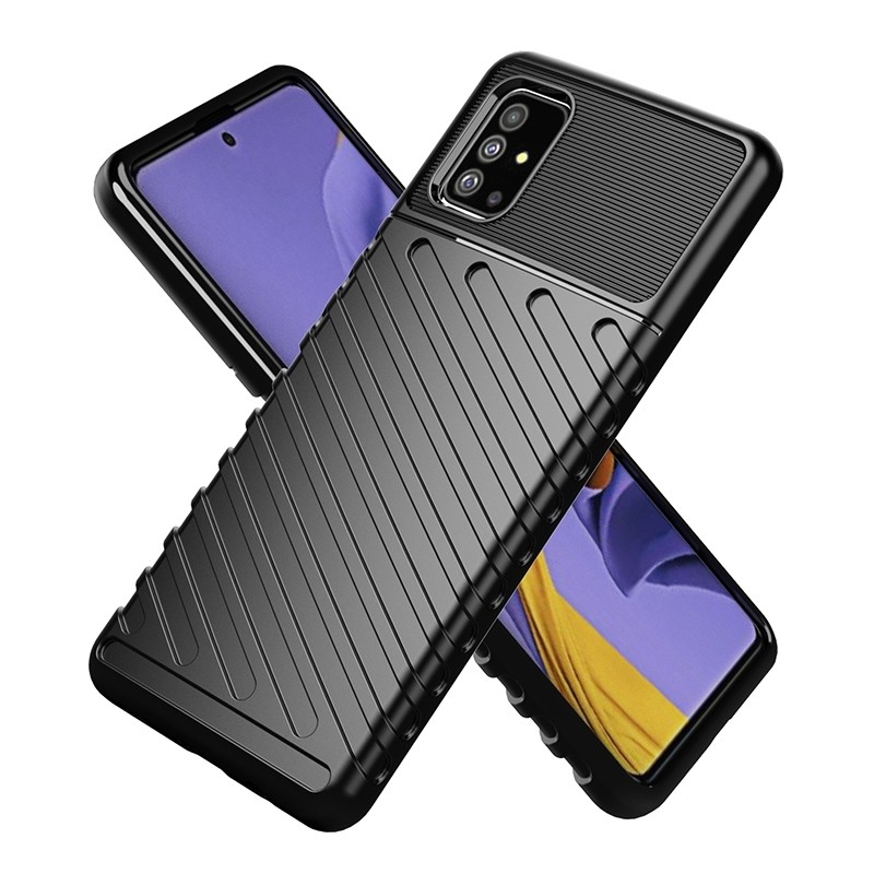 Samsung Galaxy A51 4G Θήκη Σιλικόνης Μαύρη Thunderbolt Shockproof TPU Soft Case Black