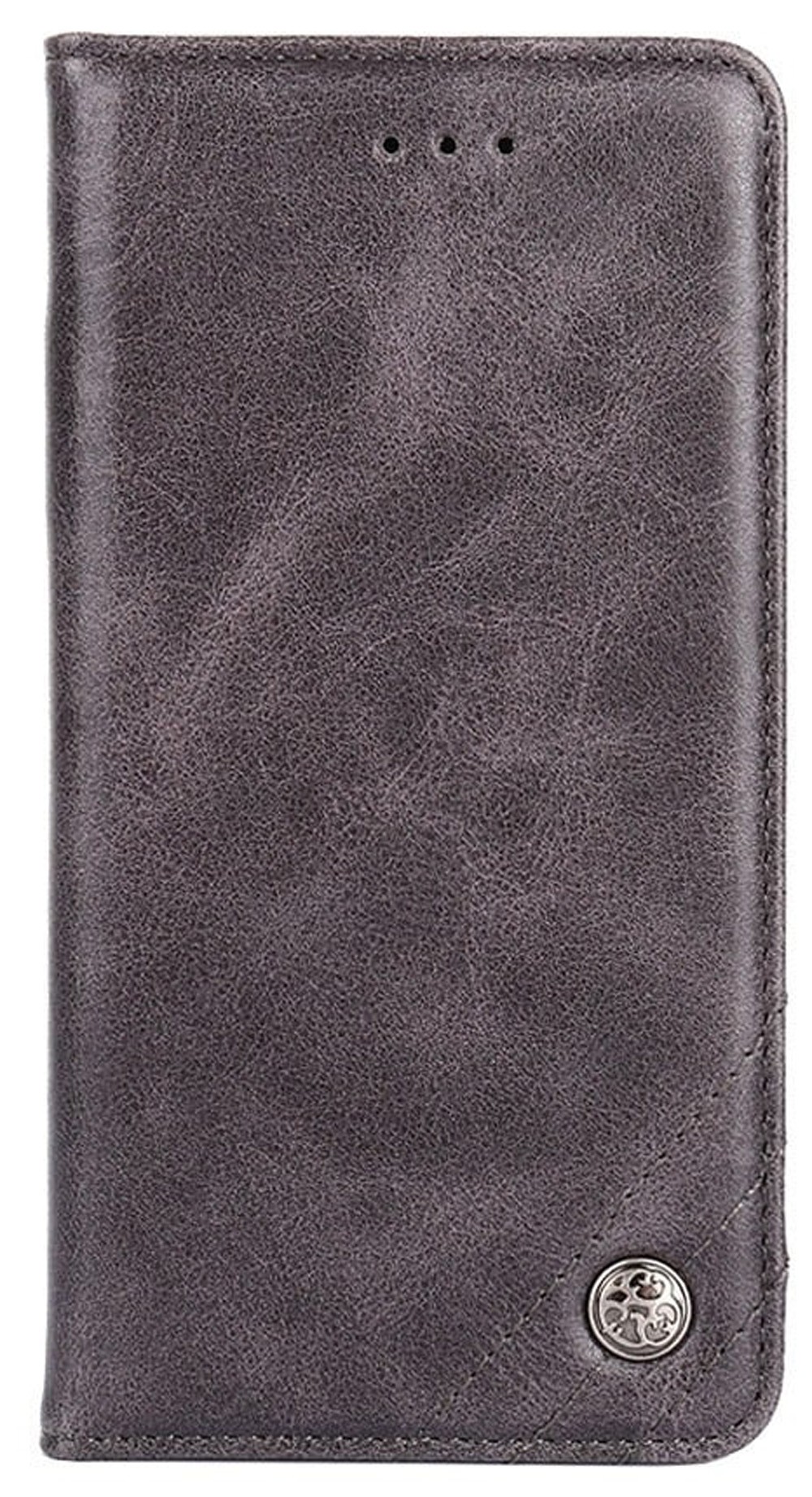 Tel1 Huawei P Smart 2021 Non-Magnetic Retro Θήκη Βιβλίο - Grey