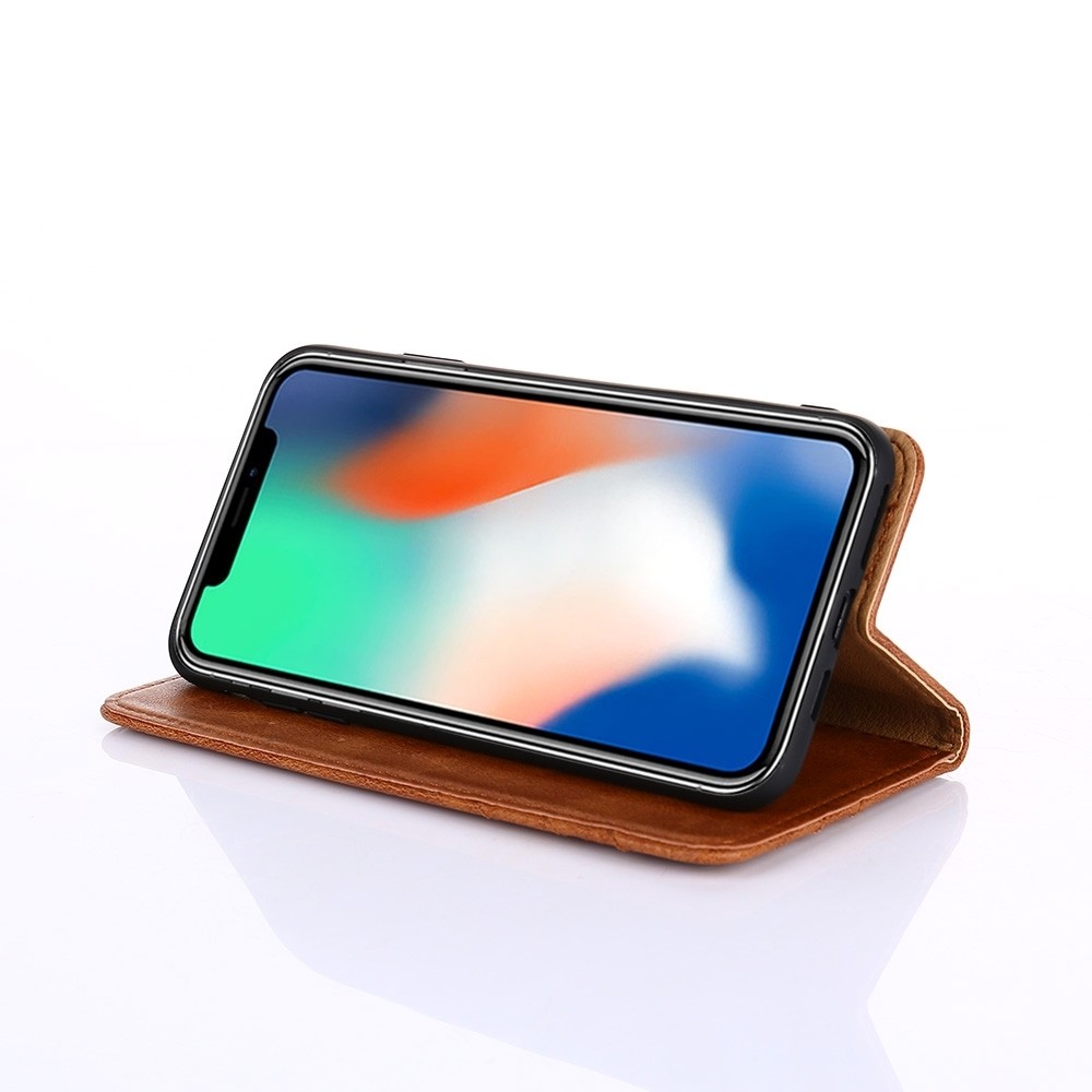 Θήκη Huawei P Smart 2021 Βιβλίο Καφέ Non-Magnetic Retro Texture Horizontal Flip Case Brown
