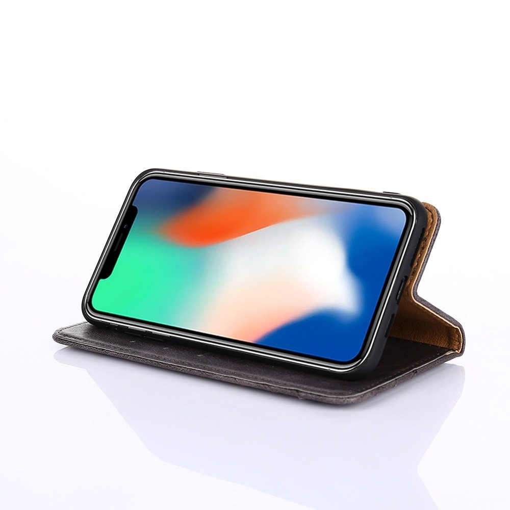 Θήκη Huawei P Smart 2021 Βιβλίο Γκρι Non-Magnetic Retro Texture Horizontal Flip Case Grey