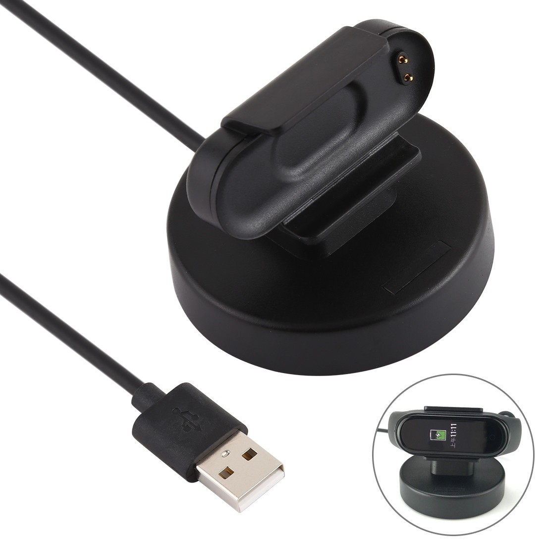 Φορτιστής Xiaomi Mi Band 4 Charger Charging Dock Base Stand Holder with 1m Charging Cable Black