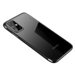 Forcell Samsung Galaxy A41 Electroplating Frame Θήκη με Πλαίσιο Σιλικόνης Διάφανη - Black