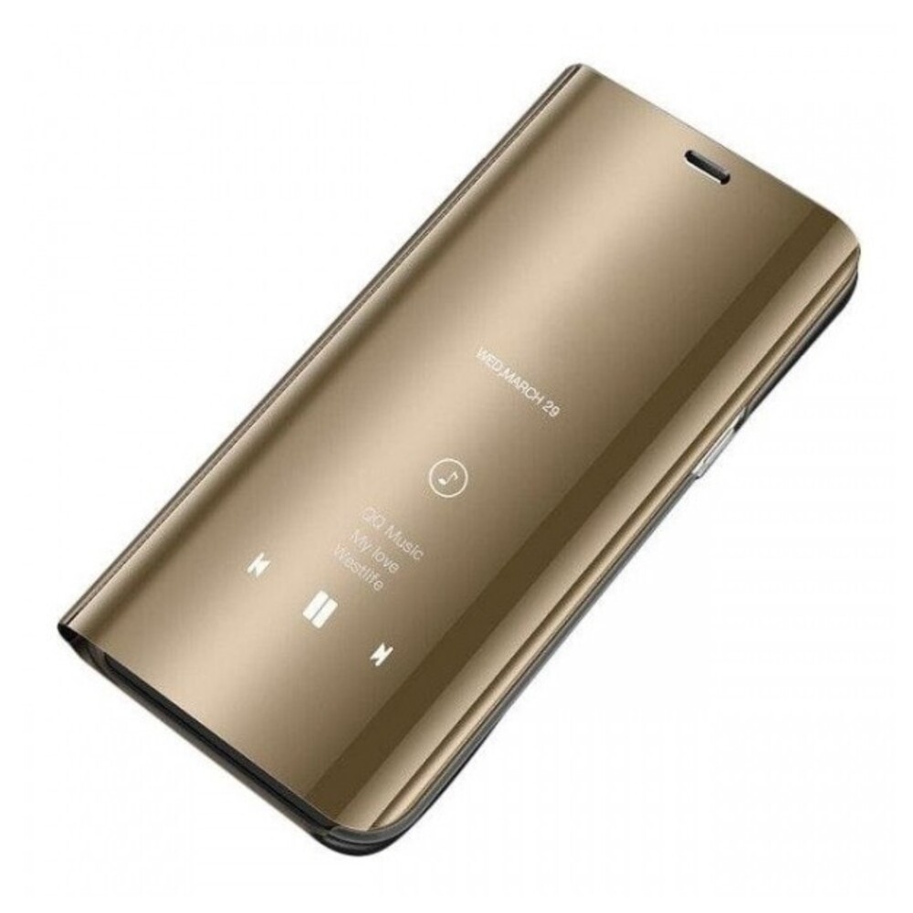 Tel1 Samsung Galaxy A42 Clear View Stand Θήκη Βιβλίο - Gold