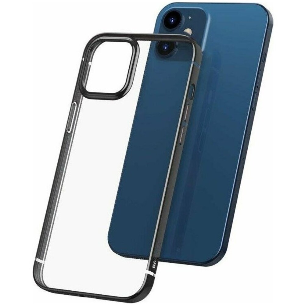 Baseus iPhone 12 mini Shining Anti-Fall Θήκη Με Πλαίσιο Σιλικόνης Διάφανη - Black