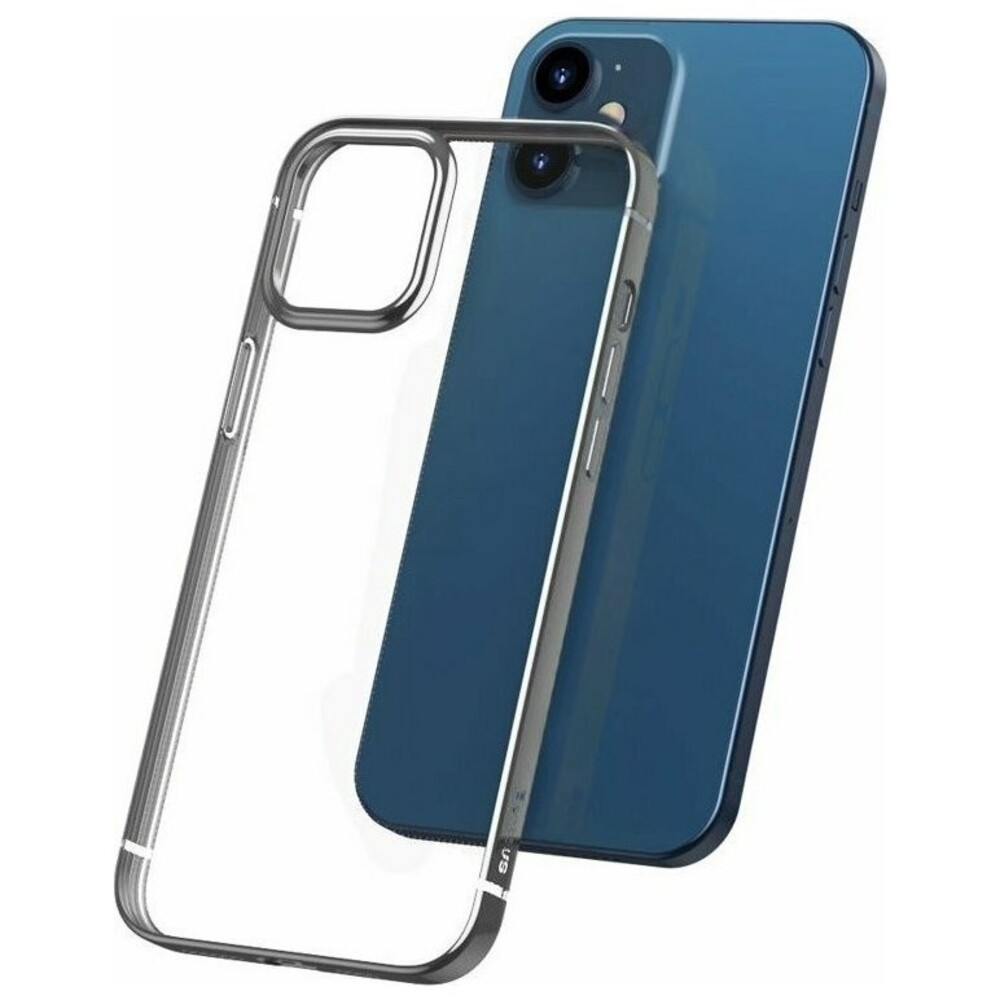 Baseus iPhone 12 mini Shining Anti-Fall Θήκη Με Πλαίσιο Σιλικόνης Διάφανη - Silver