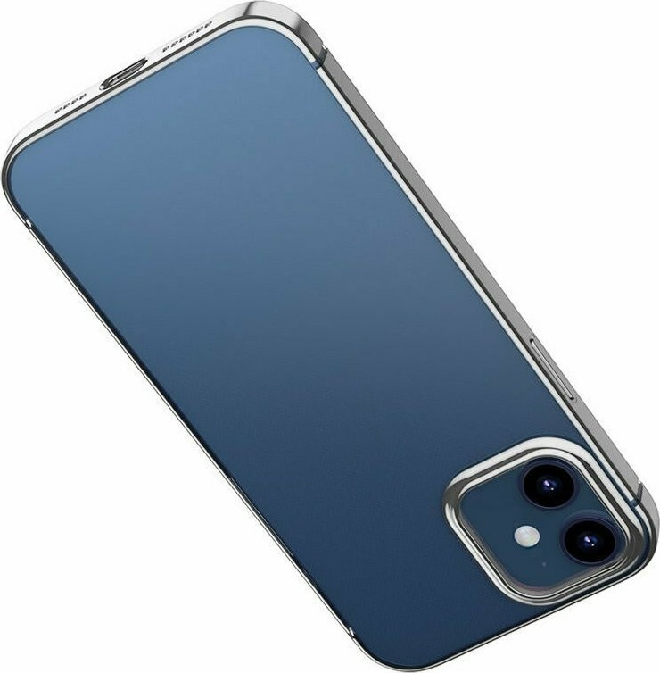 Θήκη iPhone 12 mini Σιλικόνης Διάφανη - Ασημί Baseus Shining Anti-Fall Back Cover Moonlight Silver ARAPIPH54N-MD0S