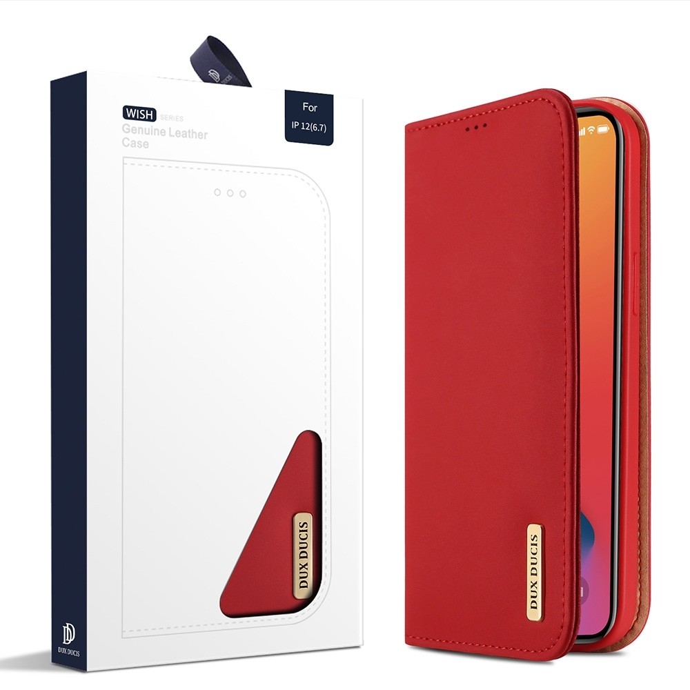 Θήκη iPhone 12 Pro Max Βιβλίο Κόκκινο DUX DUCIS WISH Series TPU + PU + Leather Case with Card Slots & Wallet Red