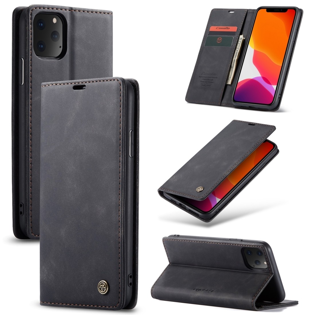 Θήκη iPhone 11 Pro Βιβλίο Μαύρο CaseMe-013 Multifunctional Horizontal Flip Case Black