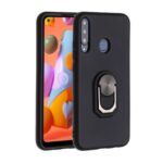Θήκη Huawei P40 Lite E Σιλικόνης Μαύρη Black Armor PC + TPU Shockproof Protective Case with Ring Holder Black