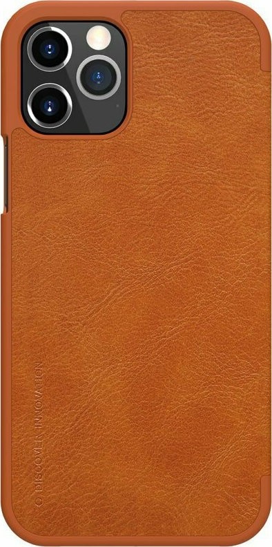 Θήκη iPhone 12 / 12 Pro Βιβλίο Καφέ NILLKIN QIN Series Crazy Horse Texture Horizontal Flip Leather Case with Card Slot Brown