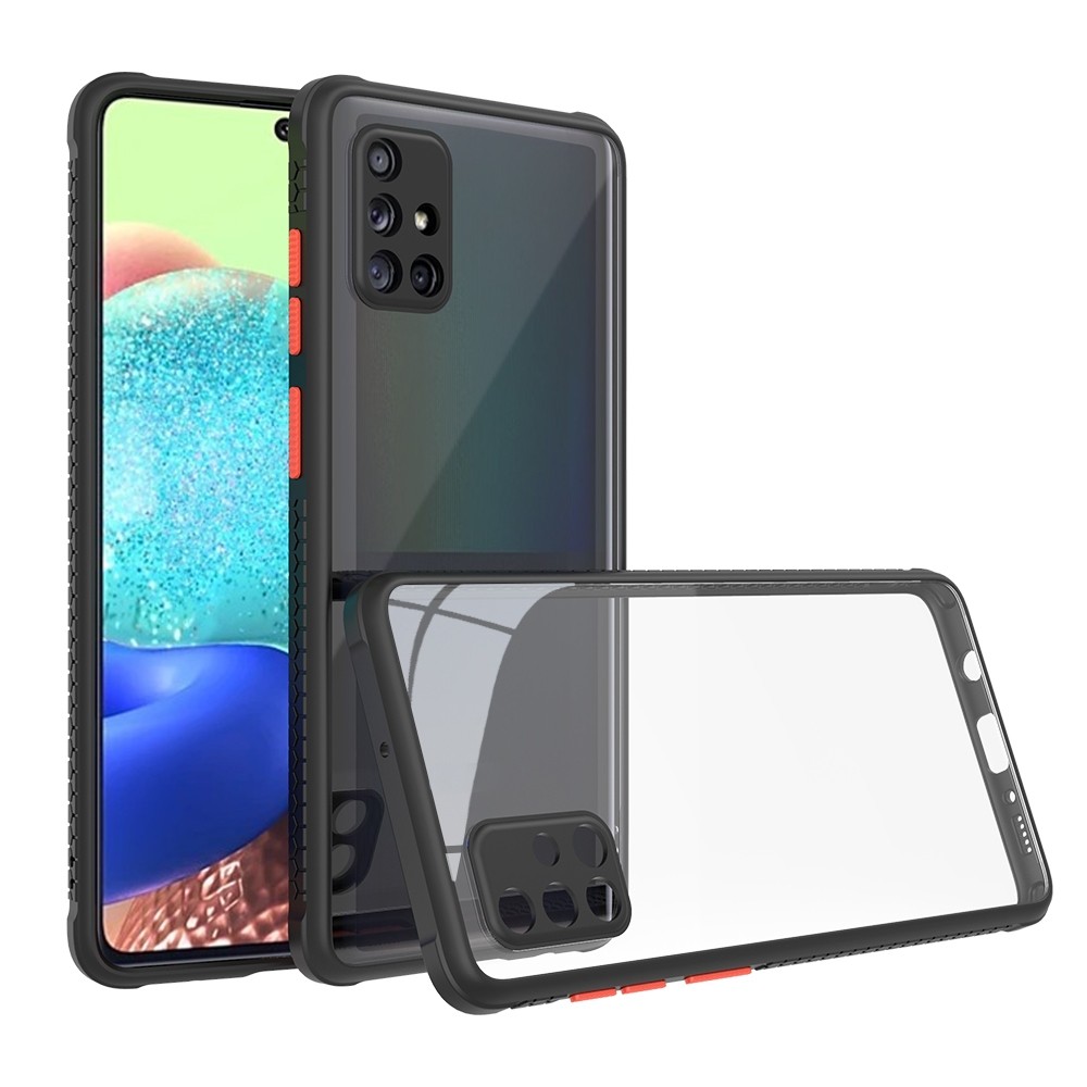 Θήκη Samsung Galaxy A41 Μαύρη Tire Side Texture Contrast Button Shockproof PC + TPU Protective Case Black