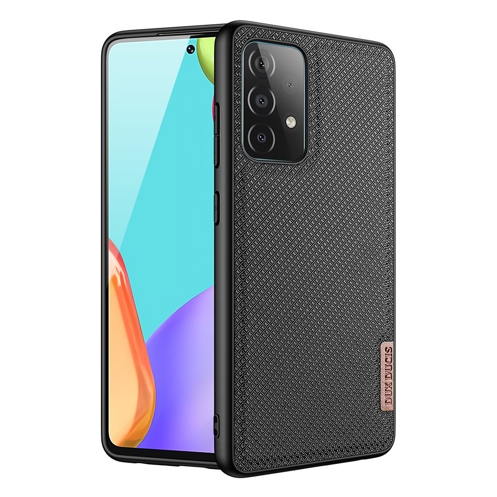 Θήκη Samsung Galaxy A32 5G Μαύρη με Πλαίσιο Σιλικόνης και Επένδυση από Ύφασμα DUX DUCIS Fino Series PU + TPU Protective Case
