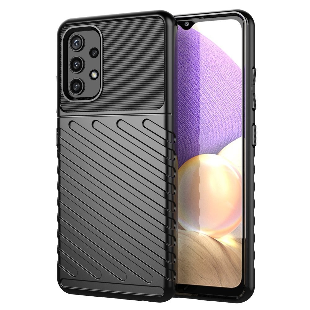 Samsung Galaxy A72 4G / A72 5G Θήκη Σιλικόνης Μαύρη Thunderbolt Shockproof TPU Soft Case Black