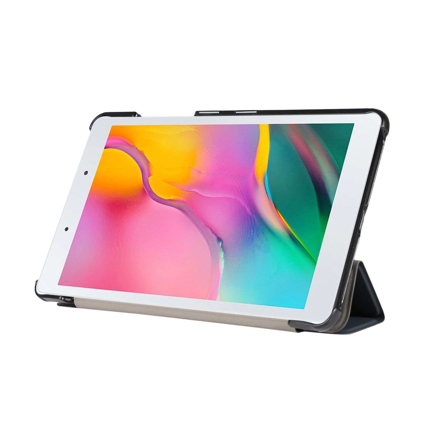 Θήκη Samsung Galaxy Tab A 8.0'' 2019 Μαύρη 3-folding Skin Texture Horizontal Flip TPU + PU Case with Holder Black