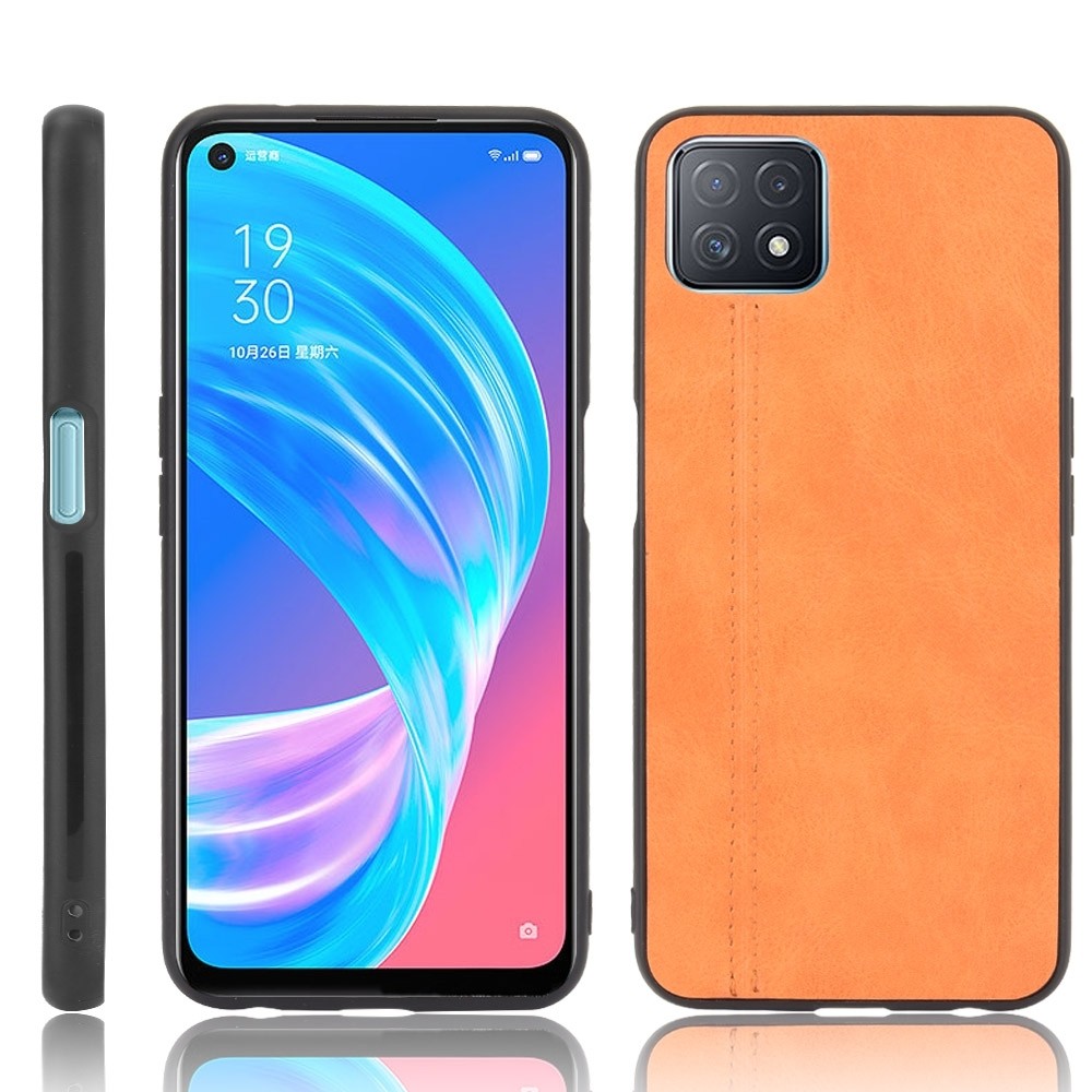 Samsung Galaxy A72 4G / A72 5G Θήκη Πορτοκαλί Shockproof Sewing Cow Pattern Skin PC + PU + TPU Case Orange
