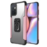 Samsung Galaxy A72 4G / A72 5G Θήκη Ροζ - Χρυσή PC + TPU + Metal Shockproof Protective Case with Ring Holder Rose - Gold
