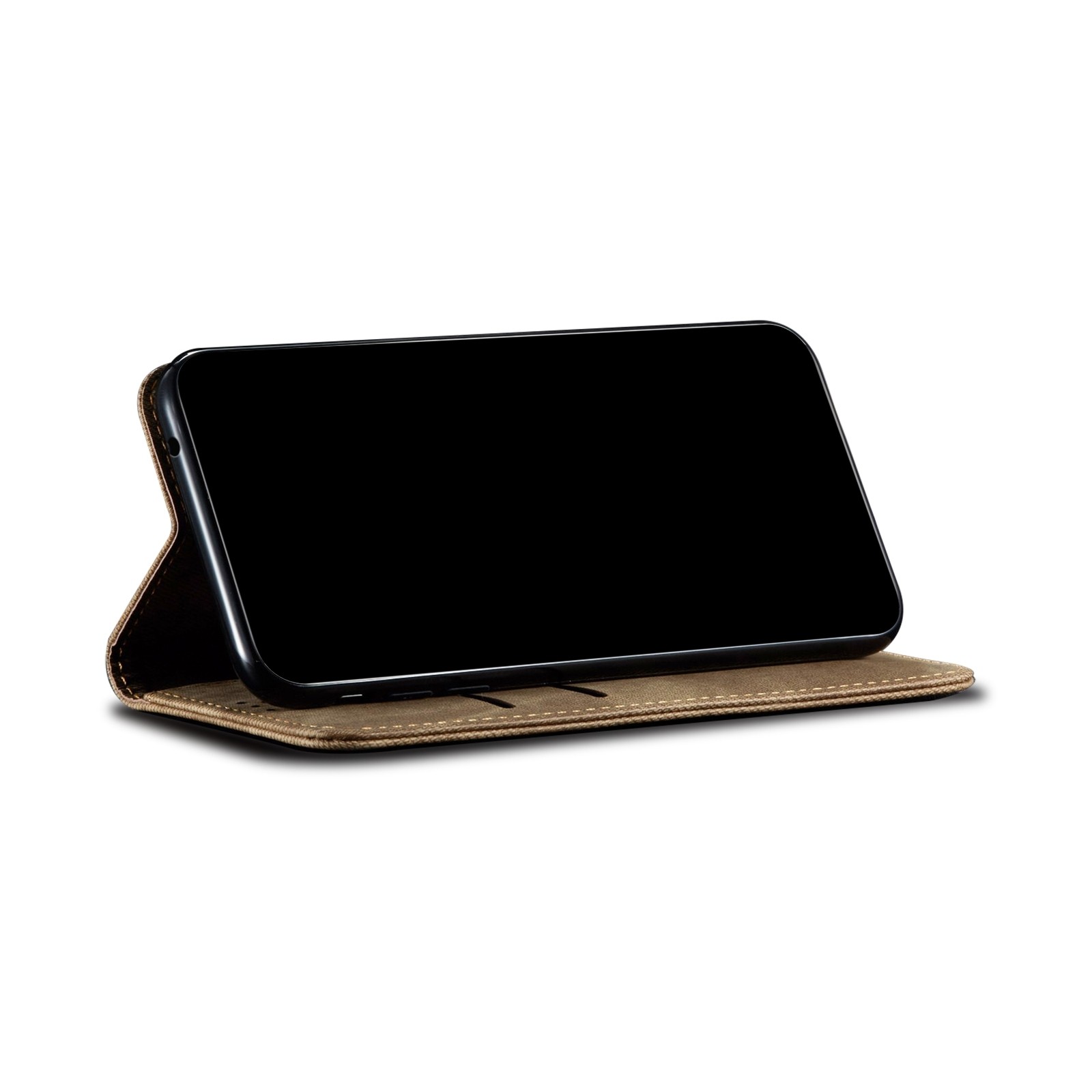 Θήκη Xiaomi Redmi Note 10 4G / Note 10S / Poco M5s Βιβλίο Χακί Denim Texture Casual Style Horizontal Flip Case Black Khaki