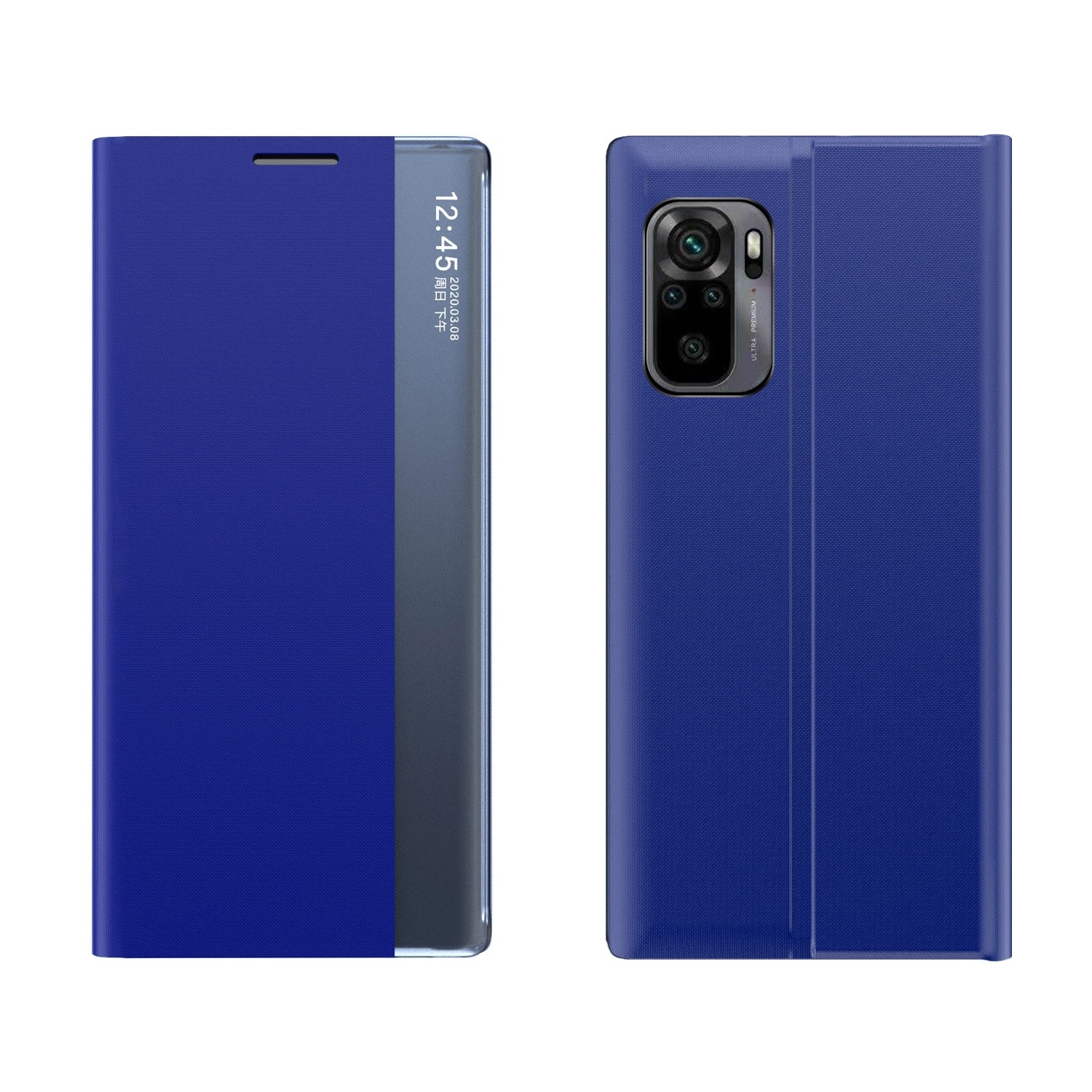 Θήκη Xiaomi Redmi Note 10 4G / Note 10S / Poco M5s Βιβλίο Ανοιχτό Μπλε Side Display Magnetic Horizontal Flip Plain Texture Cloth