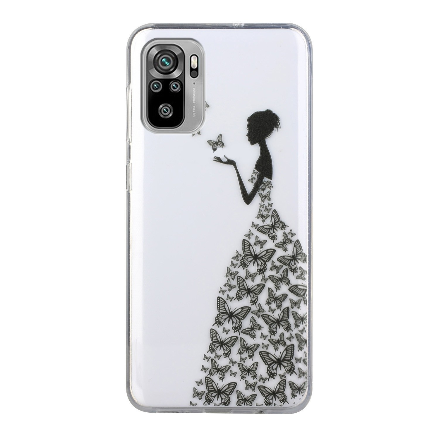 Θήκη Xiaomi Redmi Note 10 4G / Note 10S / Poco M5s Σιλικόνης Το Κορίτσι Coloured Drawing Pattern Transparent TPU Protective Case